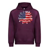 Mauve Wine american flag sunflower Urban Hoodie - MaliasSmallBusiness