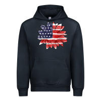 Navy american flag sunflower Urban Hoodie - MaliasSmallBusiness