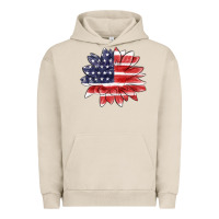 Pigment French Oak american flag sunflower Urban Hoodie - MaliasSmallBusiness