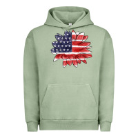 Pigment Oil Green american flag sunflower Urban Hoodie - MaliasSmallBusiness