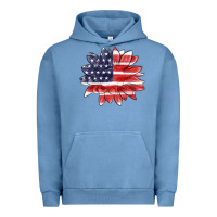 Pigment Pebble Blue american flag sunflower Urban Hoodie - MaliasSmallBusiness