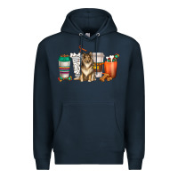 Navy collie dog coffee cups Premium Hoodie - texasbilliewilder