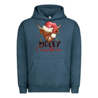 Pigment Midnight Navy mooey christmas Urban Hoodie - MaliasSmallBusiness
