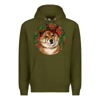 Army Green Shiba Inu Christmas Premium Hoodie - RanaPortraitStore