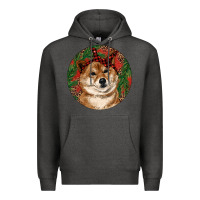 Charcoal Heather Shiba Inu Christmas Premium Hoodie - RanaPortraitStore