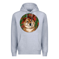 Heather Grey Shiba Inu Christmas Premium Hoodie - RanaPortraitStore