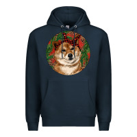 Navy Shiba Inu Christmas Premium Hoodie - RanaPortraitStore