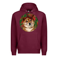 Burgundy Shiba Inu Christmas Premium Hoodie - RanaPortraitStore
