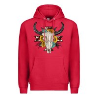 Cardinal cow aztec western bull skull Premium Hoodie - texasbilliewilder