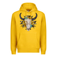 Lemon cow aztec western bull skull Premium Hoodie - texasbilliewilder