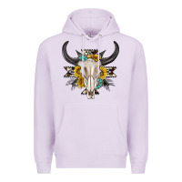 Lilac cow aztec western bull skull Premium Hoodie - texasbilliewilder