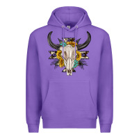 Purple cow aztec western bull skull Premium Hoodie - texasbilliewilder