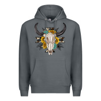 Rock cow aztec western bull skull Premium Hoodie - texasbilliewilder