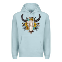Blue Mist cow aztec western bull skull Premium Hoodie - texasbilliewilder
