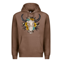 Chestnut cow aztec western bull skull Premium Hoodie - texasbilliewilder