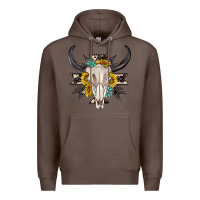 Coffee cow aztec western bull skull Premium Hoodie - texasbilliewilder