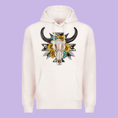 Premium Hoodie cow aztec western bull skull