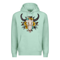 Seafoam cow aztec western bull skull Premium Hoodie - texasbilliewilder