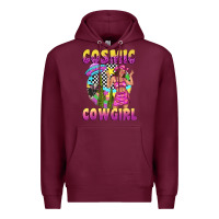 Burgundy cosmic cowgirl Premium Hoodie - texasbilliewilder
