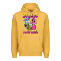 Mustard cosmic cowgirl Premium Hoodie - texasbilliewilder