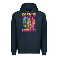 Navy cosmic cowgirl Premium Hoodie - texasbilliewilder