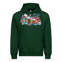 Forest Green nurse elements coffee cups Urban Hoodie - MaliasSmallBusiness