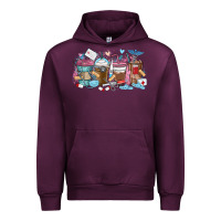 Mauve Wine nurse elements coffee cups Urban Hoodie - MaliasSmallBusiness