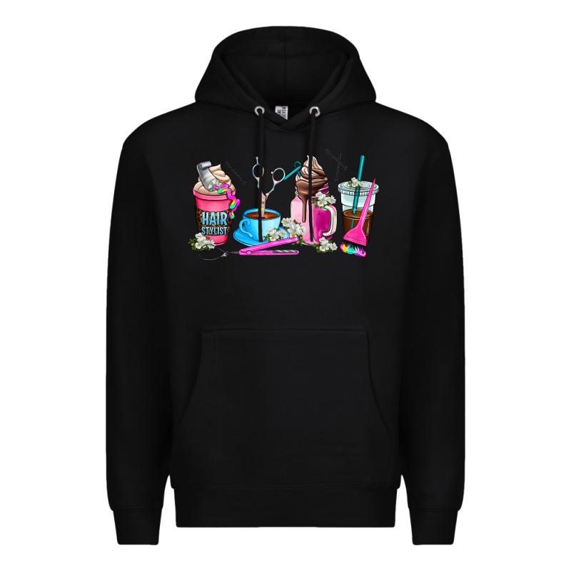 Hair Stylist Coffee Cup Premium Hoodie by AdoDesignShop | Teevron
