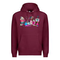 Burgundy hair stylist coffee cup Premium Hoodie - AdoDesignShop