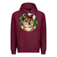 Burgundy Shiba Inu Christmas Premium Hoodie - RanaPortraitStore