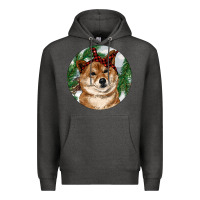 Charcoal Heather Shiba Inu Christmas Premium Hoodie - RanaPortraitStore