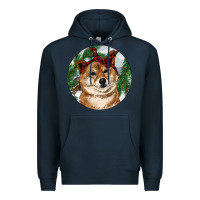 Navy Shiba Inu Christmas Premium Hoodie - RanaPortraitStore