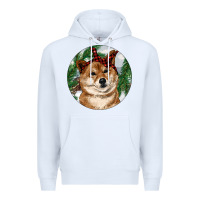 White Shiba Inu Christmas Premium Hoodie - RanaPortraitStore