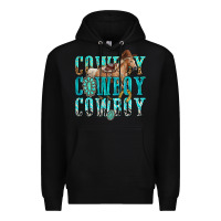 Black cowboy cowboy cowboy Premium Hoodie - texasbilliewilder