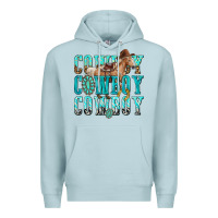 Blue Mist cowboy cowboy cowboy Premium Hoodie - texasbilliewilder