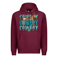 Burgundy cowboy cowboy cowboy Premium Hoodie - texasbilliewilder