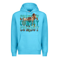Ocean Blue cowboy cowboy cowboy Premium Hoodie - texasbilliewilder