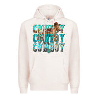 Pale Pink cowboy cowboy cowboy Premium Hoodie - texasbilliewilder