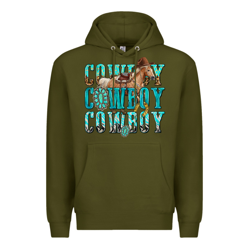 Cowboy Cowboy Cowboy Premium Hoodie by texasbilliewilder | Teevron