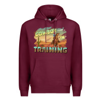 Burgundy cowboy in training Premium Hoodie - texasbilliewilder