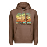 Chestnut cowboy in training Premium Hoodie - texasbilliewilder