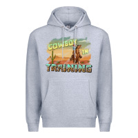 Heather Grey cowboy in training Premium Hoodie - texasbilliewilder
