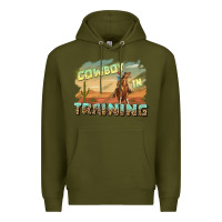 Army Green cowboy in training Premium Hoodie - texasbilliewilder