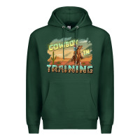 Sports Green cowboy in training Premium Hoodie - texasbilliewilder