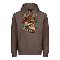 Coffee cowboy killer with skull Premium Hoodie - texasbilliewilder