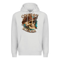 Dove Grey cowboy killer with skull Premium Hoodie - texasbilliewilder