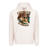 Pale Pink cowboy killer with skull Premium Hoodie - texasbilliewilder