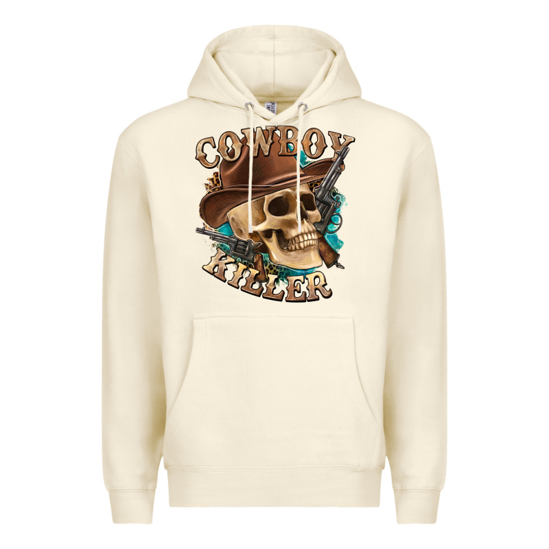 Cowboy Killer With Skull Premium Hoodie by texasbilliewilder | Teevron