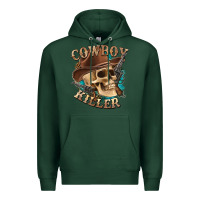 Sports Green cowboy killer with skull Premium Hoodie - texasbilliewilder