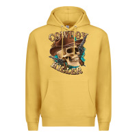 Antique Gold cowboy killer with skull Premium Hoodie - texasbilliewilder